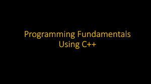 PROGRAMMING FUNDAMENTALS