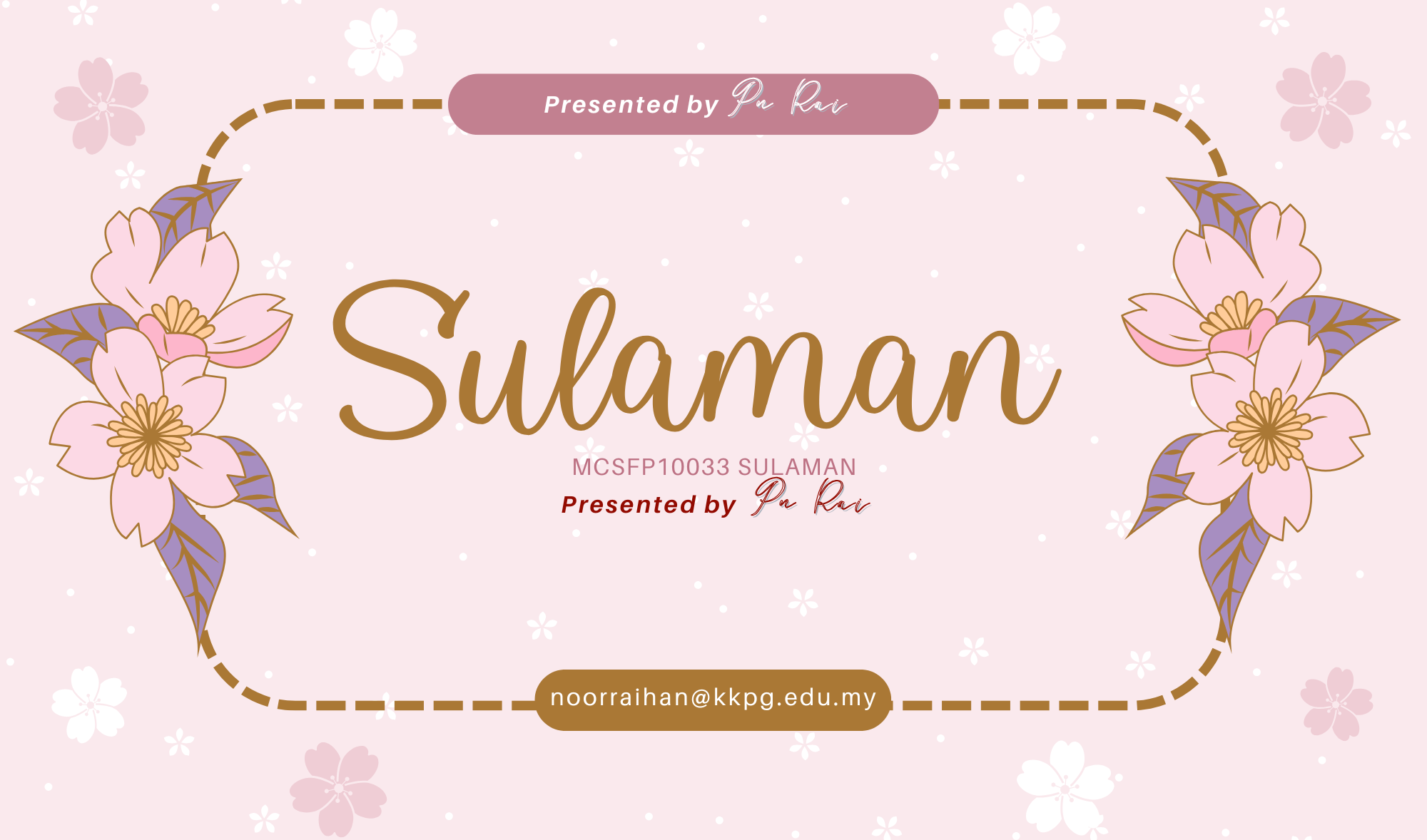 MCSFP10033: SULAMAN